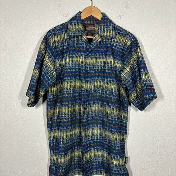 FUBU Button Down Shirt Short Sleeves All Over Print Casual Collar - M - Picture 5 of 5